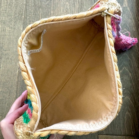 Shiraleah Chicago Melia Multi Color Vegan Jute Clutch Purse Beach Made In India - Picture 4 of 8